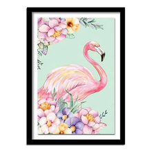 Animais bordados com miçangas pintura de diamantes flamingo ponto cruz 5d faça-você-mesmo decoração de casa quadrada 2024 - compre barato