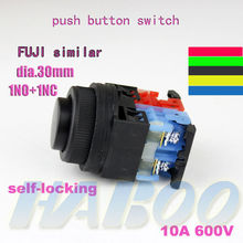 5pcs/lot dia.30mm  DPST push switch self-locking high head with various color 10A 600V push button switch 1NO+1NC 2024 - buy cheap