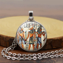 Ancient Egypt Necklace Vintage Egyptian Jewelry Glass Dome Egypt Pendant Antique Bronze Long Chain Necklace For Women Men 2024 - buy cheap