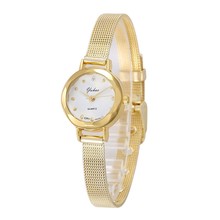 Часы женские кварцевые с сетчатым браслетом, люксовые брендовые наручные, с кристаллическим циферблатом 2024 - купить недорого