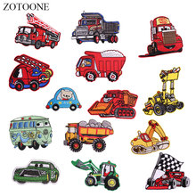 Zotoone patches de carro de desenho animado para crianças, adesivos diy, apliques de transferência de calor, apliques bordados, tecido g 2024 - compre barato