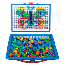 Новая распродажа 296 шт. креативная мозаика картина головоломка игрушка для детей композитный Интеллектуальный развивающий набор для ногтей в виде грибов игрушки новый год 2024 - купить недорого