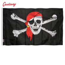 Suministros de Halloween, 90x150cm, bandera pirata de Jolly Rogers, Calavera, huesos cruzados, decoración de fiesta, NN023 2024 - compra barato
