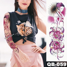 New 1 Piece Temporary Tattoo Sticker Geisha pink lotus flower Tattoo with Arm Body Art Big Sleeve Large Fake Tattoo Sticker 2024 - buy cheap