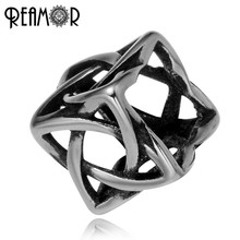 REAMOR 316l Stainless Steel Hollow Celtic Knot European Beads Spacer Beads Charms For Bracelet Jewelry Making Wholesale 2024 - buy cheap