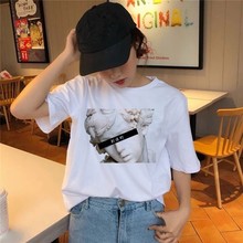 Vaporwave T Shirt Harajuku Ulzzang Tumblr Women TShirt Summer Funny Michelangelo Aesthetic Print T-shirt Streetwear Tops Tee 2024 - buy cheap