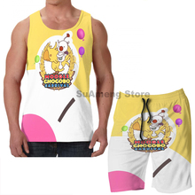 Camisetas sin mangas con estampado divertido para hombre y mujer, conjuntos de pantalones cortos sin mangas para fitness, playa, Carnaval, Chocobo, Verano 2024 - compra barato