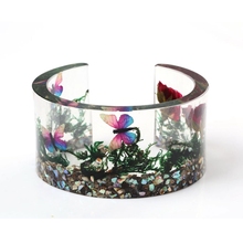 Open Resin Bracelets Bangles for Women Handmade Transparent Butterfly Shell Bangle Fashion Jewelry Best Gift TN-0205 2024 - buy cheap