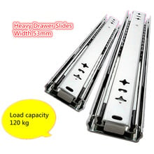 Heavy rail three rail 53mm wide damping RV load bearing drawer track slide self locking Industrial Guide 2024 - buy cheap