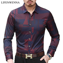 Hot Men Shirt Mens Business Casual Shirts 2019 New Arrival Men Famous Brand Clothing Plaid Long Sleeve Camisa Masculina M-7XL 2024 - buy cheap