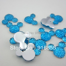 Frete grátis 30 pcs 16*12mm Azul forma da cabeça Mickey resina flatback strass DIY caso de telefone beleza 2024 - compre barato