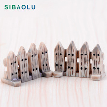 Grey Wooden Fence Miniature Figurine DIY House Accessories Doll building home Decoration Simulation plastic Play house toys 2024 - buy cheap