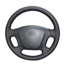 Capa de volante de carro de couro artificial, revestimento manual para kia carens rondo hyundai conjunto 2007-2010 2011 2024 - compre barato