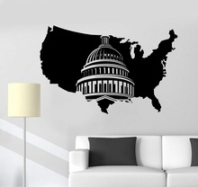 Vinyl Wall Decal USA Map United States Washington Capitol Art Sticker Mural Living Room Bedroom Home Decor 2DT4 2024 - buy cheap