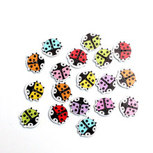 50pcs Mixed 16x15mm Ladybug Wooden Buttons For Clothes Needlework Scrapbooking Crafts Diy Sewing Accessories Wood Decoration 2024 - buy cheap