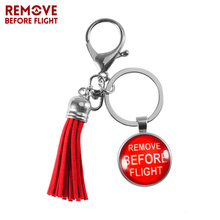 Remove Before Flight Fashion Keychains for Bags llavero Keychain Jewelry Tag Aviation Gifts Sleutelhanger Red Tassel Keyring 2024 - buy cheap