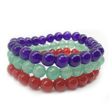 2019 jóias vermelho azul verde natural pedra chakra yoga contas pulseira masculino masculino jóias femininas bileklik pulseras 4mm 8mm 2024 - compre barato