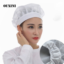 5piece wholesale Net Hat Chef Hats Kitchen Health Work Hats Canteen Restaurant Food Service Bakery Baking Female Breathable Cap 2024 - buy cheap