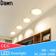 Luminária led downlight de 3w 5w 7w 9w 12w 18w, lâmpada embutida redonda, ac 220v 240v, para áreas internas, cozinha 2024 - compre barato