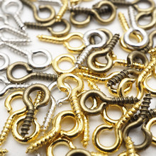 200PC/Lot Mini Eye Pins Eyepins Hooks Eyelets Screw Threaded Jewelry Pendant Clasps Tool Accessories DIY Metal Craft Supplies 2024 - buy cheap