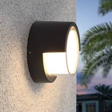 Outdoor led Porch Light Round Black Wall Lamp For Garden Hall Walkway external Light Fixture Wall Sconce 12W deco murale moderne 2024 - buy cheap