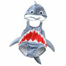 2019 Lovely Toddler Kids Baby Girl Boy Cartoon Shark Swiming Beachwear Hat Summer Holiday Swimwear Bathing Suit Costume Clothes 2024 - buy cheap