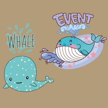 Cute Water spray Whale Patches For Clothing Iron On Transfer Cartoon Fish Heat Transfer Vinyl Washable Clothes Stickers 2024 - buy cheap