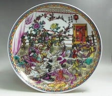 Exquisite Chinese hand painting Famille Rose Porcelain Plate - 8 Beautiful Fairy Dancing. 2024 - buy cheap