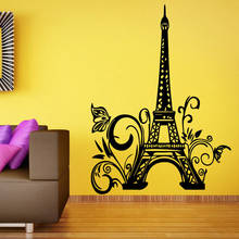 Wall Vinyl Sticker Room Decals Mural Design Paris France Eiffel Tower Art Home Decoration Butterflies F703 2024 - buy cheap