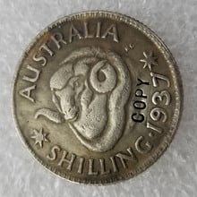 Moneda de copia de SHILLING australiana 1937 2024 - compra barato