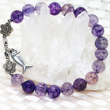 Fashion semi-precious stone bracelets purple natural popcon carnelian agat onyx 8mm round beads women jewelry 7.5inch B2053 2024 - buy cheap