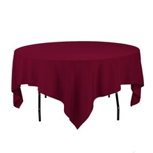 HK DHL Stain Feel 85 inch/216cm Polyester Square Tablecloth Burgundy for Wedding, 5/Pack 2024 - buy cheap