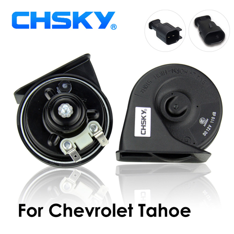 Автомобильный гудок CHSKY, спиральный гудок для Chevrolet Tahoe 1995 до сих пор, 12 В, громкость-дБ, автомобильный гудок, длительный срок службы, высокий и низкий клаксон 2022 - купить недорого