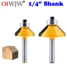 1pcs 1/4" Shank Chamfer Cutter Router Bits for wood Horse Nose Bit 45 Deg CNC Woodworking Tools two Flute endmill 2024 - buy cheap