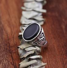 Мужские Винтажные кольца с черным камнем, винтажные обручальные кольца в стиле хип-хоп с короной, антикварные ювелирные изделия в стиле ретро 2024 - купить недорого