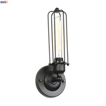 IWHD Black Iron Metal LED Wall Light Fixtures Bedroom Bathroom Mirror Retro Edison Loft Vintage Wall Lamp Sconce Applique Murale 2024 - buy cheap