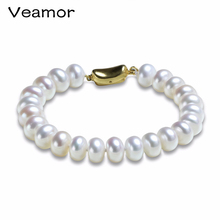 Charming bracelet for women,AAAA High quality 9-10mm white/pink/purple pearl bracelet with gift box 2024 - buy cheap