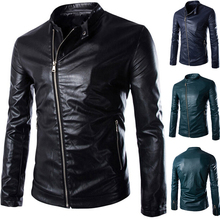 2015 Fashion Autumn&Winter Leather Jacket Men PU Coat Motorcycle Slim Jacket 2024 - buy cheap