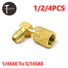 1/2/4PCS 1/4SAE To 5/16SAE Refrigeration Adapter Connector Adaptor For R410a Gauges Hose Air Condition Connector 2024 - buy cheap