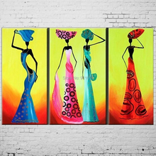 Quadros abstratos de lona pintados à mão, pinturas clássicas à óleo, decoração para casa, áfrica sexy, mulheres, mural, arte para parede, imagem 2024 - compre barato