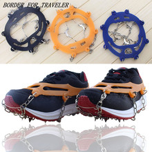 10 Teeth Claw Ice Gripper Manganese Steel ice Crampons Hiking Climbing Snow Antiskid Shoes Ice Shoe Spikes Chain  L M size 2024 - buy cheap