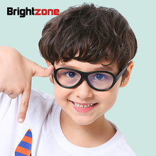 Brightzone 2018 Fashion Children Anti Blue Light Boy Girl High Clear Goggles Plain Silica Gel Glasses Frame Spectacles Soft 2024 - buy cheap