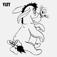 YJZT 14.5CM*18.3CM Car Sticker Lovely Donkeys And Butterflies Vinyl Decal Black/Silver C24-0296 2024 - buy cheap