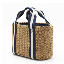 Women Summer Rattan Beach Straw Bag 2019 New High Quality Square Casual Tote Female Natural Handbag Braided Handmade Bucket Bag 2024 - buy cheap