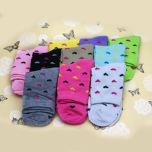 5 Pairs/ Lot Fashion Spring Autumn Winter Love Heart Pattern Candy Colors Meias Women Socks Quality Cotton Sock Free Shipping 2024 - buy cheap