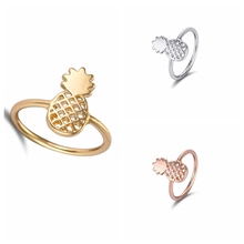 Oly2u 2017 New Fashion Cute Pineapple Rings Simple Funny Outline Fruit Rings Lovely Ananas Rings for Women Party Gift -R142 2024 - buy cheap