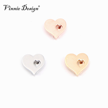 Vinnie design-joias com deslizante, coração, 10mm, em aço inoxidável, envoltório para pulseira 2024 - compre barato