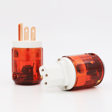 Free shipping 1 pair US plug P046+C046 Red Copper US AC Power Plug Audio Power Plug 2024 - buy cheap