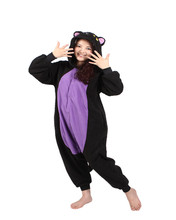 Зимняя теплая Пижама-комбинезон в виде животного, женская черная ночная пижама в виде кошки, костюм для косплея, Пижама 2024 - купить недорого