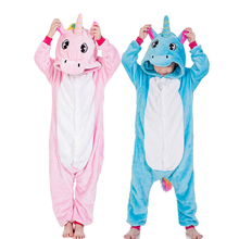 Pijama infantil de unicórnio kigurumi, pijama para meninos e meninas, roupa quente de inverno 2024 - compre barato